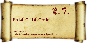 Mató Tünde névjegykártya