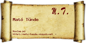 Mató Tünde névjegykártya